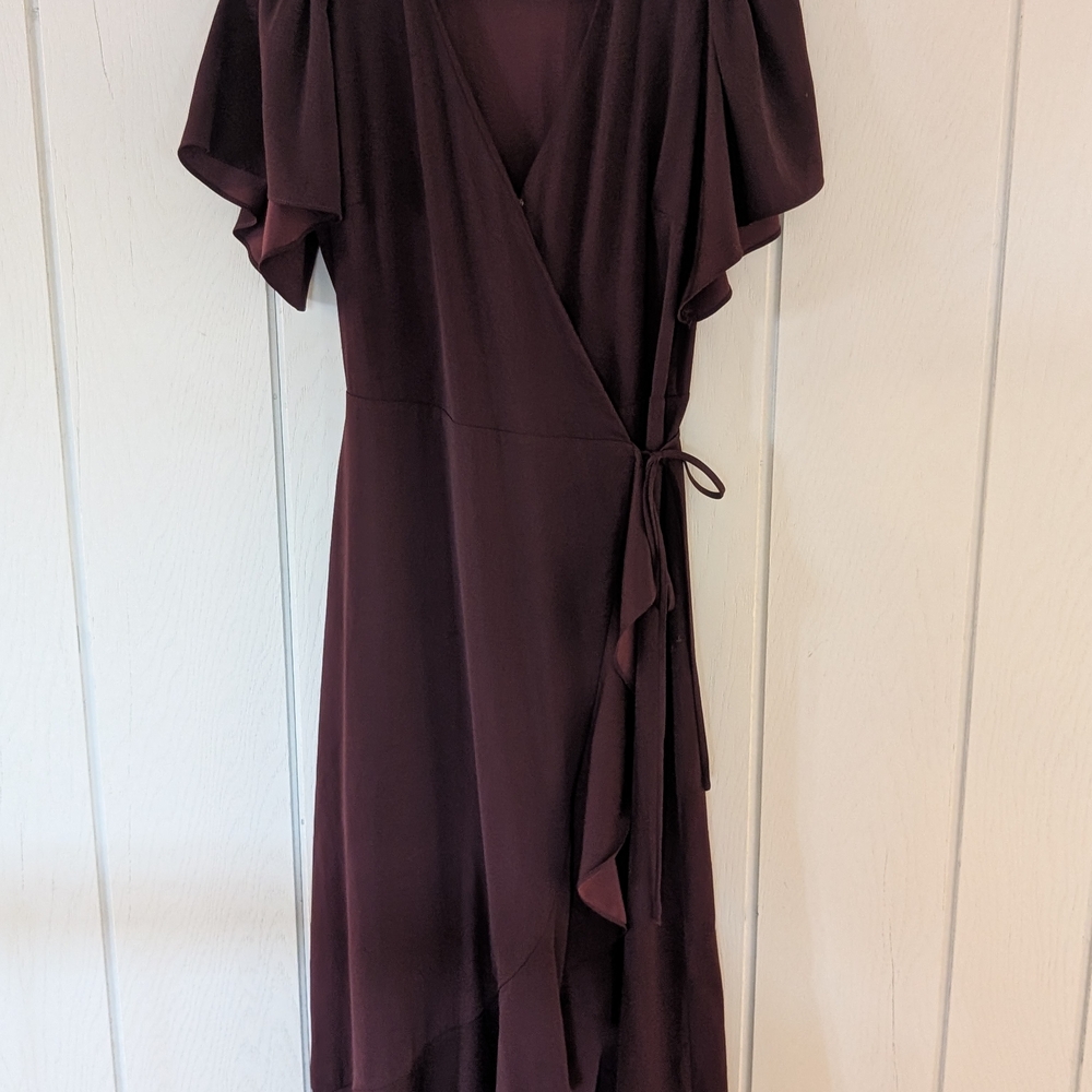 Chelsea28 Asymmetrical Dress in Rich Burgundy